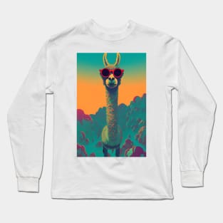 No Drama For This Llama Funny Retro Long Sleeve T-Shirt